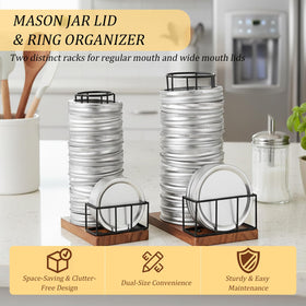 AFOROEOA wide and regular mouth lid rack showcasing two sizes