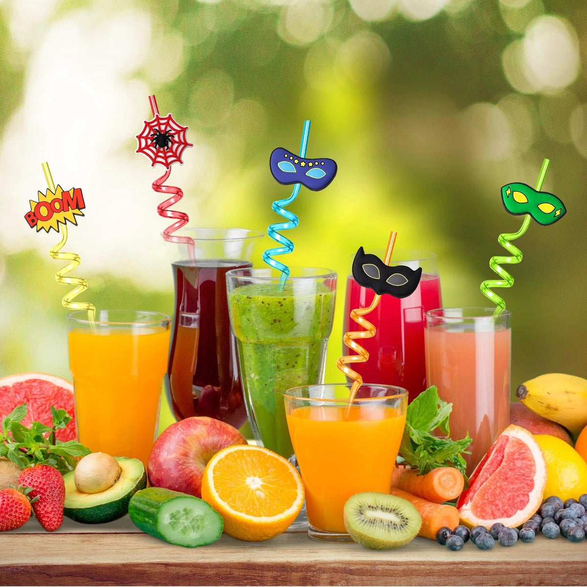 AFZMON removable hero toppers add charm to kid-friendly beverages
