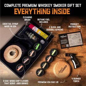 Aged and Charred stainless screens ensure even smoke distribution.