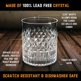 Aged and Charred 11oz whiskey glass close-up highlighting sturdy base.
