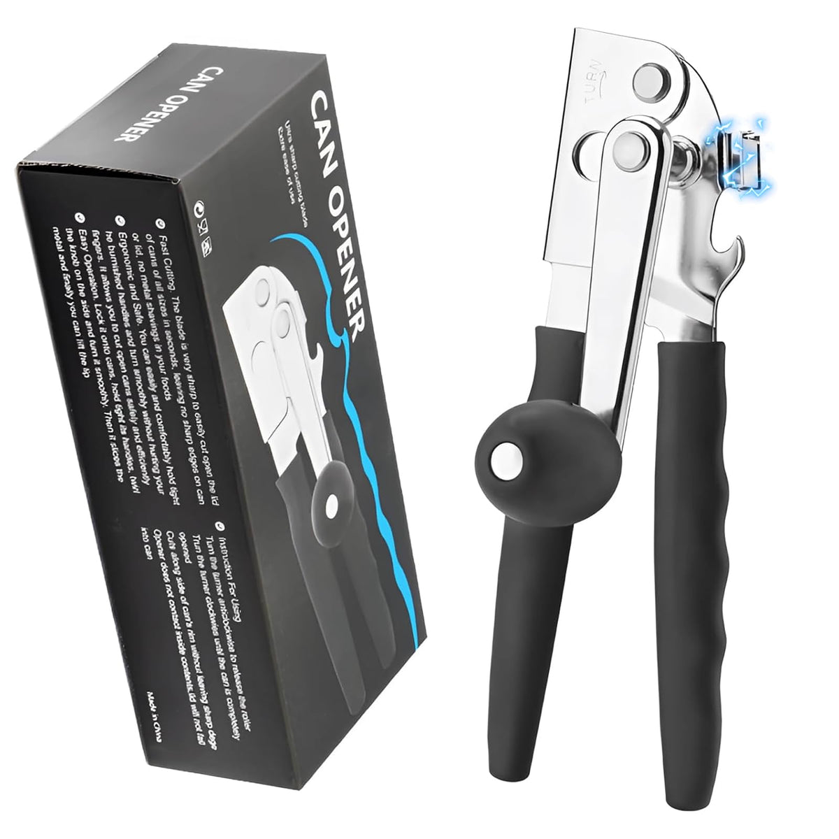 AGIgear commercial can opener built-in bottle opener for quick drinks