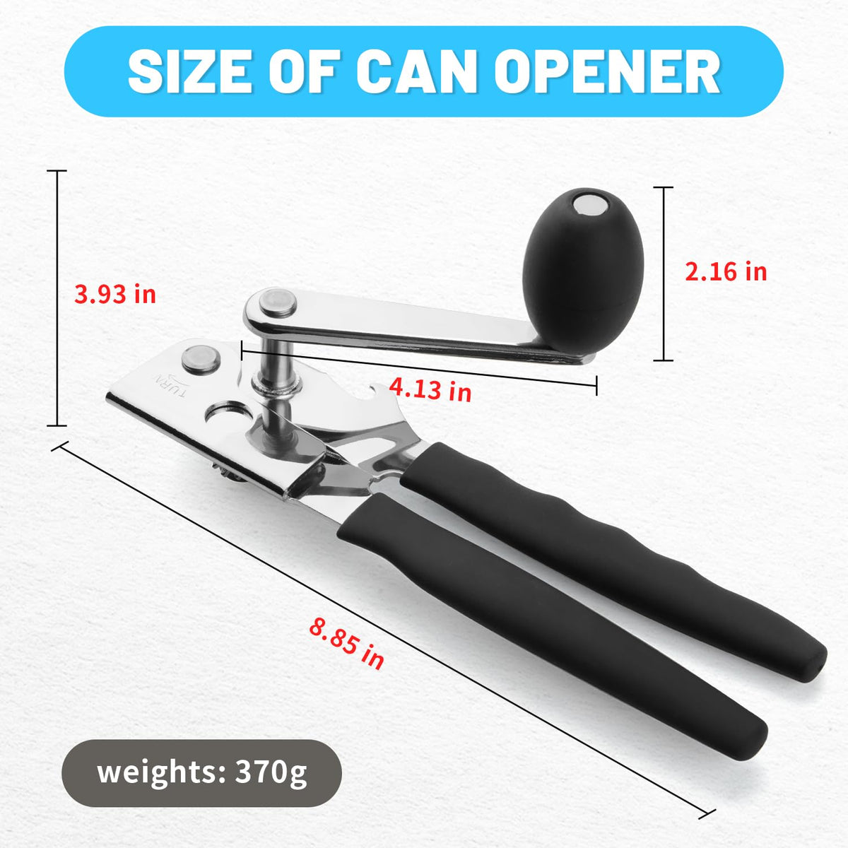 AGIgear can opener with smooth-edge wheel for clean, safe tops
