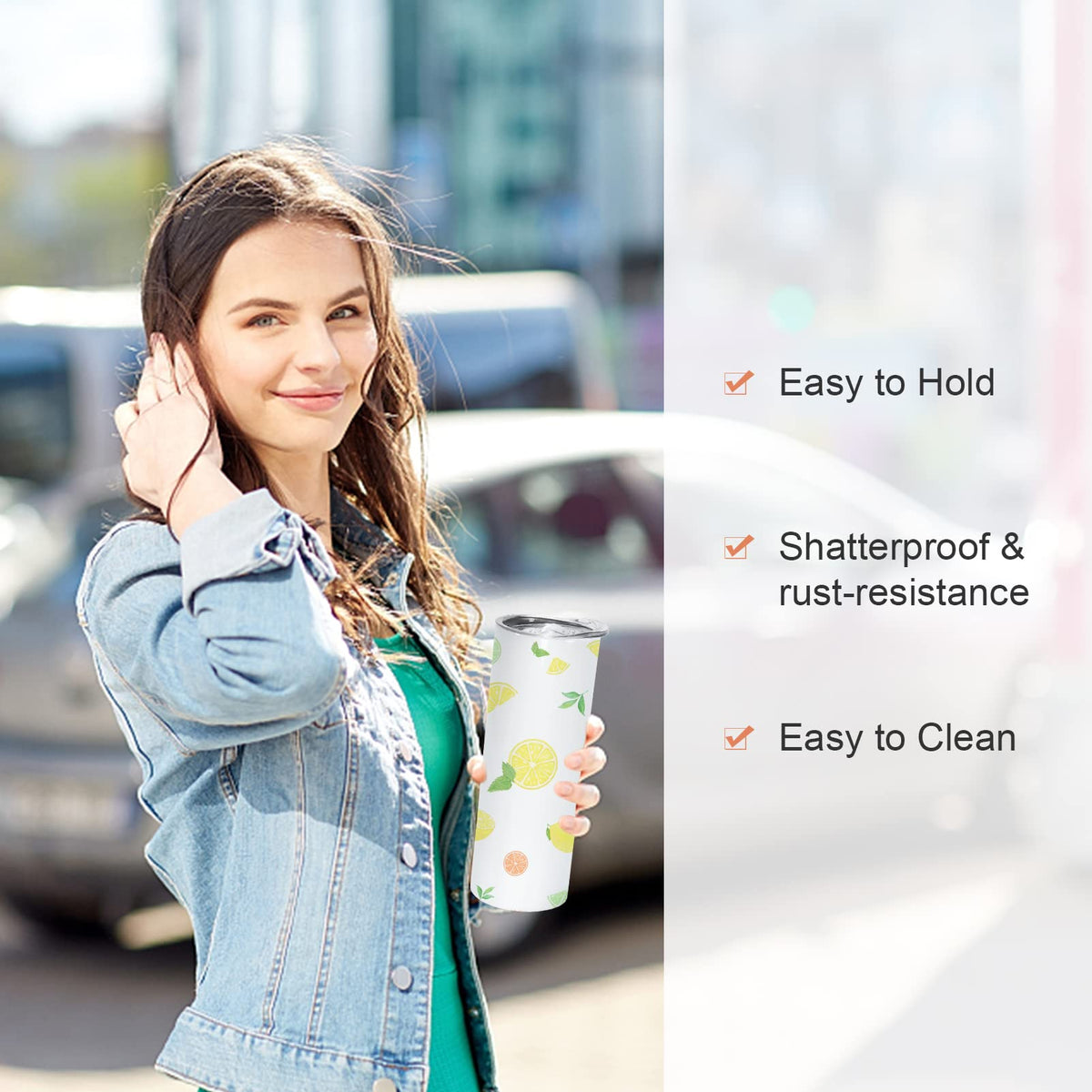 AGH shatter-proof BPA-free stainless steel ensures durability without odor or rust.