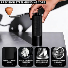 Agilive 38mm stainless steel burrs deliver consistent grounds for espresso and filter brews.