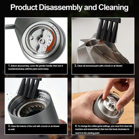 Portable hand-crank coffee grinder by Agilive for travel and on-the-go use