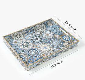 AGIOTA large tray for living room décor and organized ottomans.