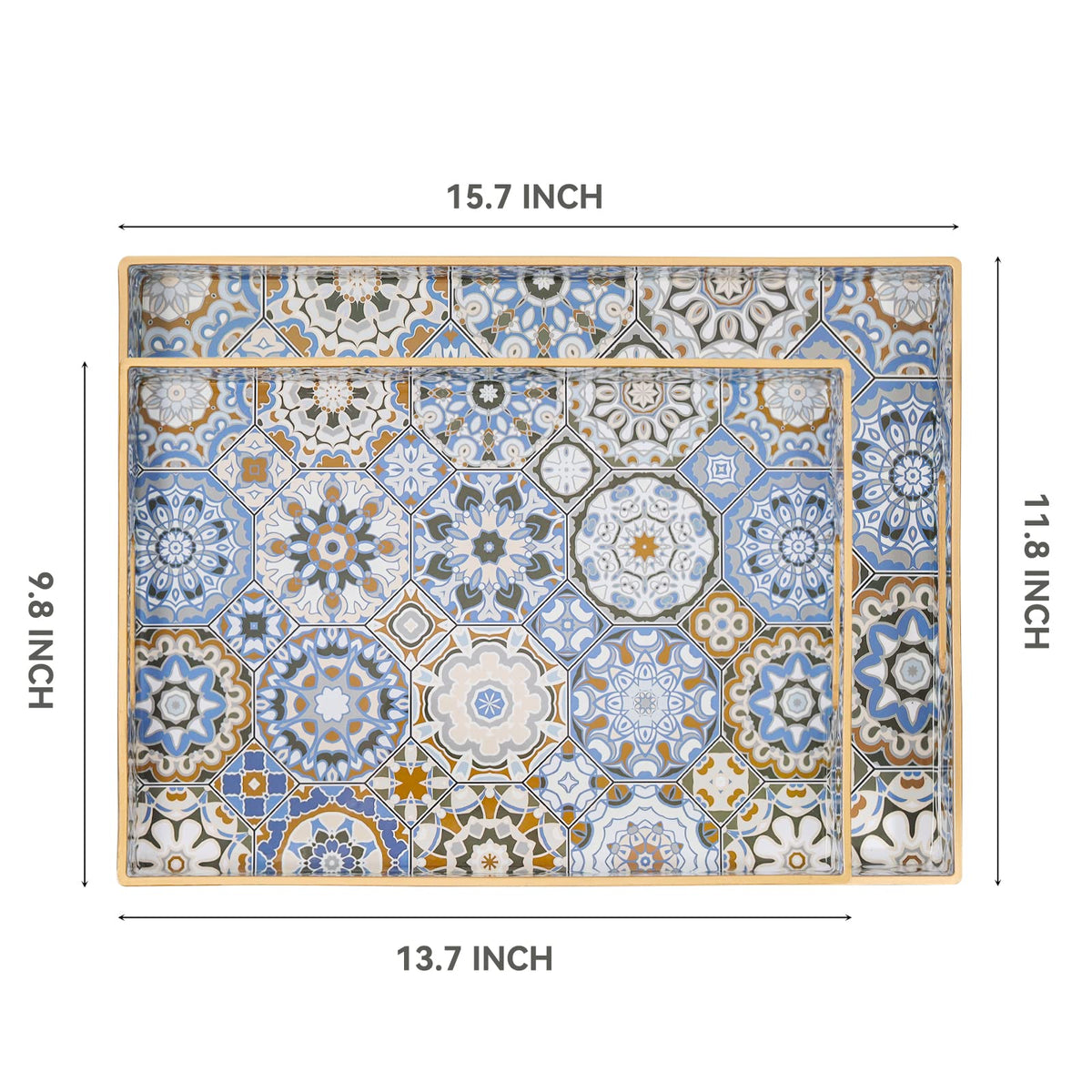 AGIOTA decorative tray enhances living room decor with versatile display options