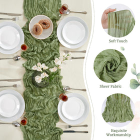 AGIRL boho rustic table styling with sage-green runners