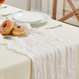 AGIRL boho gauze table runner Easter decor with airy romantic appeal