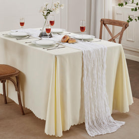 AGIRL machine-washable cheesecloth table runner offers easy care and reuse