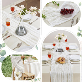 AGIRL sheer table runner with candles and flowers for romantic setups