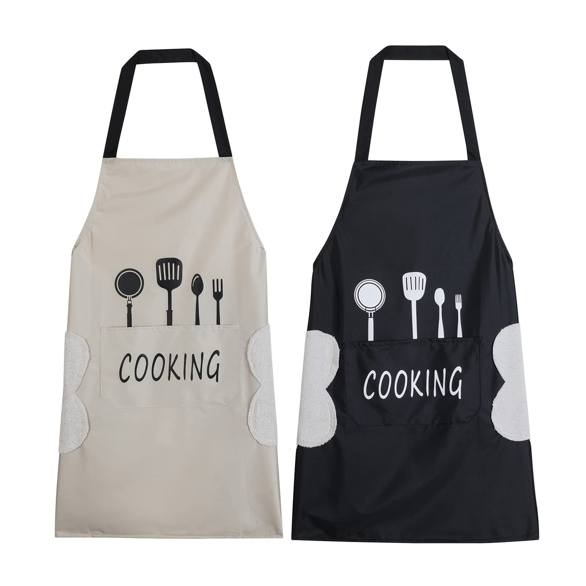 Agirlvct apron with waterproof fabric protects clothes during cooking