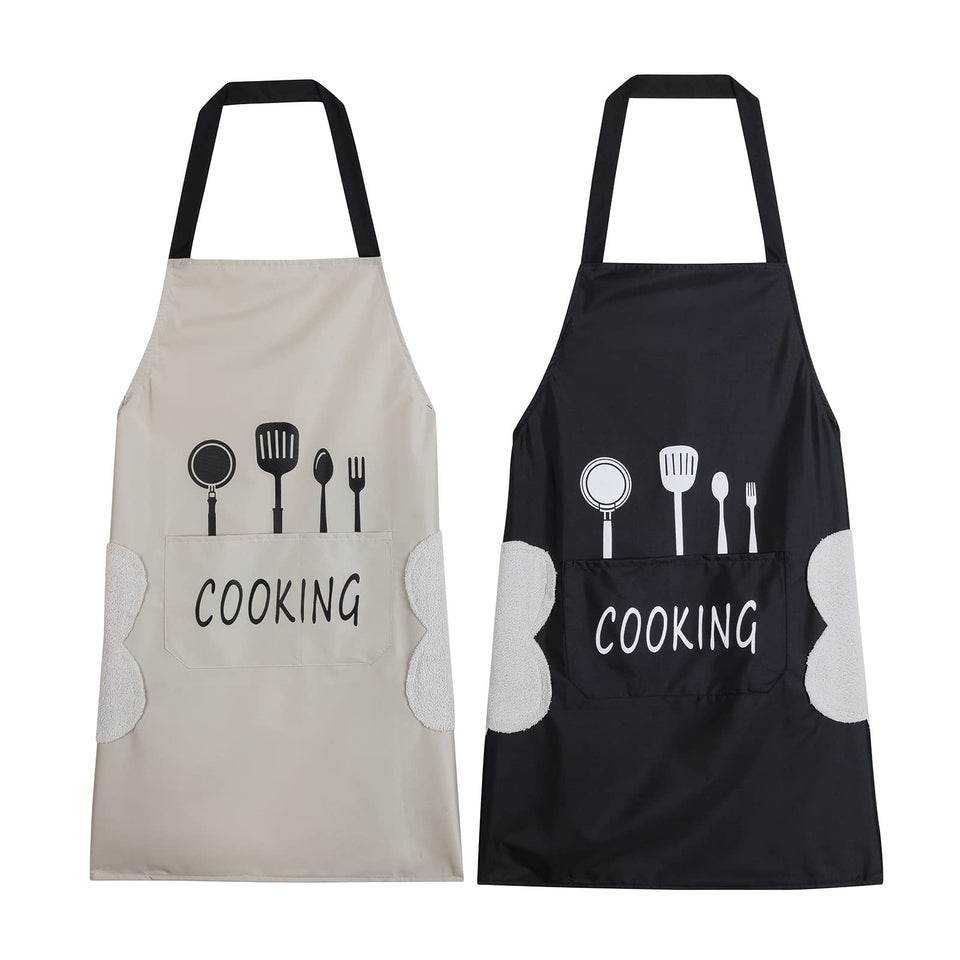 Agirlvct apron with waterproof fabric protects clothes during cooking