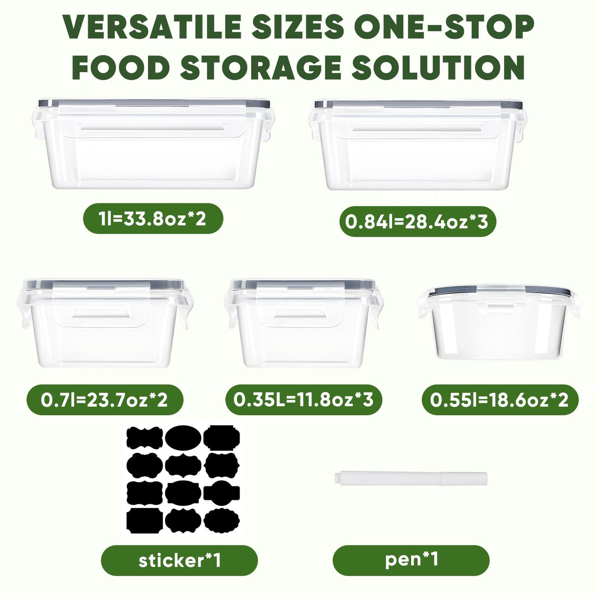 AGNDTXR round containers with airtight seals stay fresh.