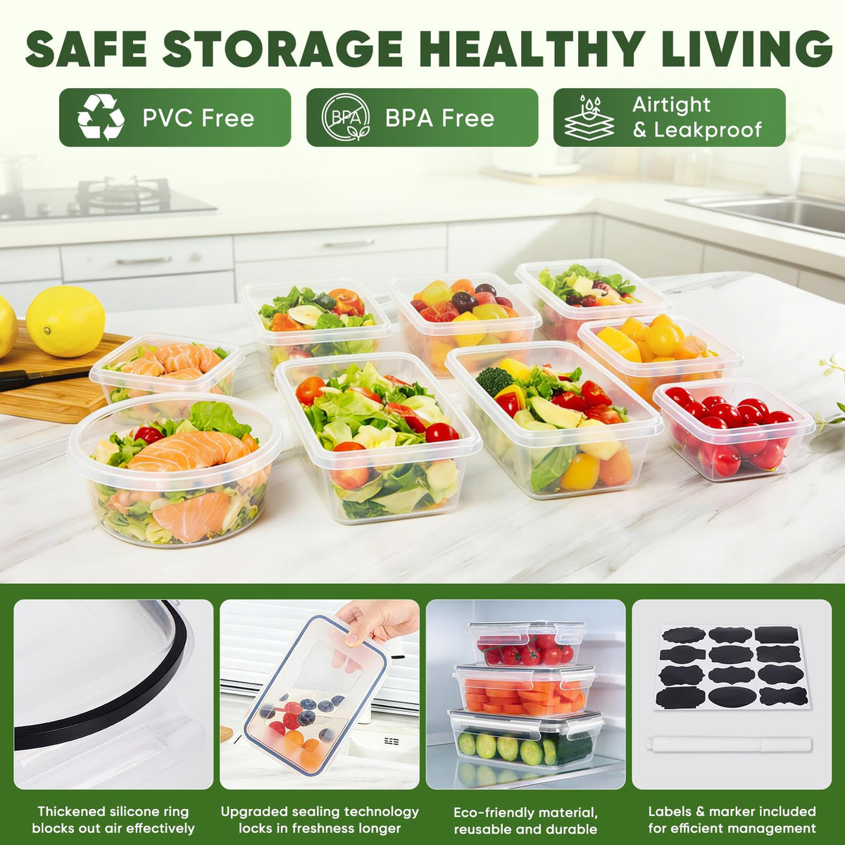AGNDTXR silicone-seal lids provide leakproof storage.