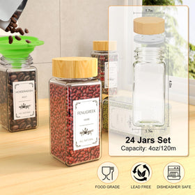 Agotglmi bamboo lidded glass spice jars with clear visibility