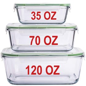 AGTRADE X-LARGE glass storage 120oz with airtight lid keeps leftovers fresh.