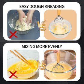 Agttete dough whisk on kitchen counter, compact tool for breads and pastries