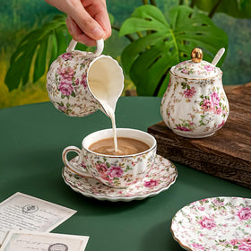 Agyiuns decorative teacups and saucers on the dining table enhance ambience.
