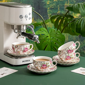 Agyiuns gift-ready teacups set with floral design for birthdays.