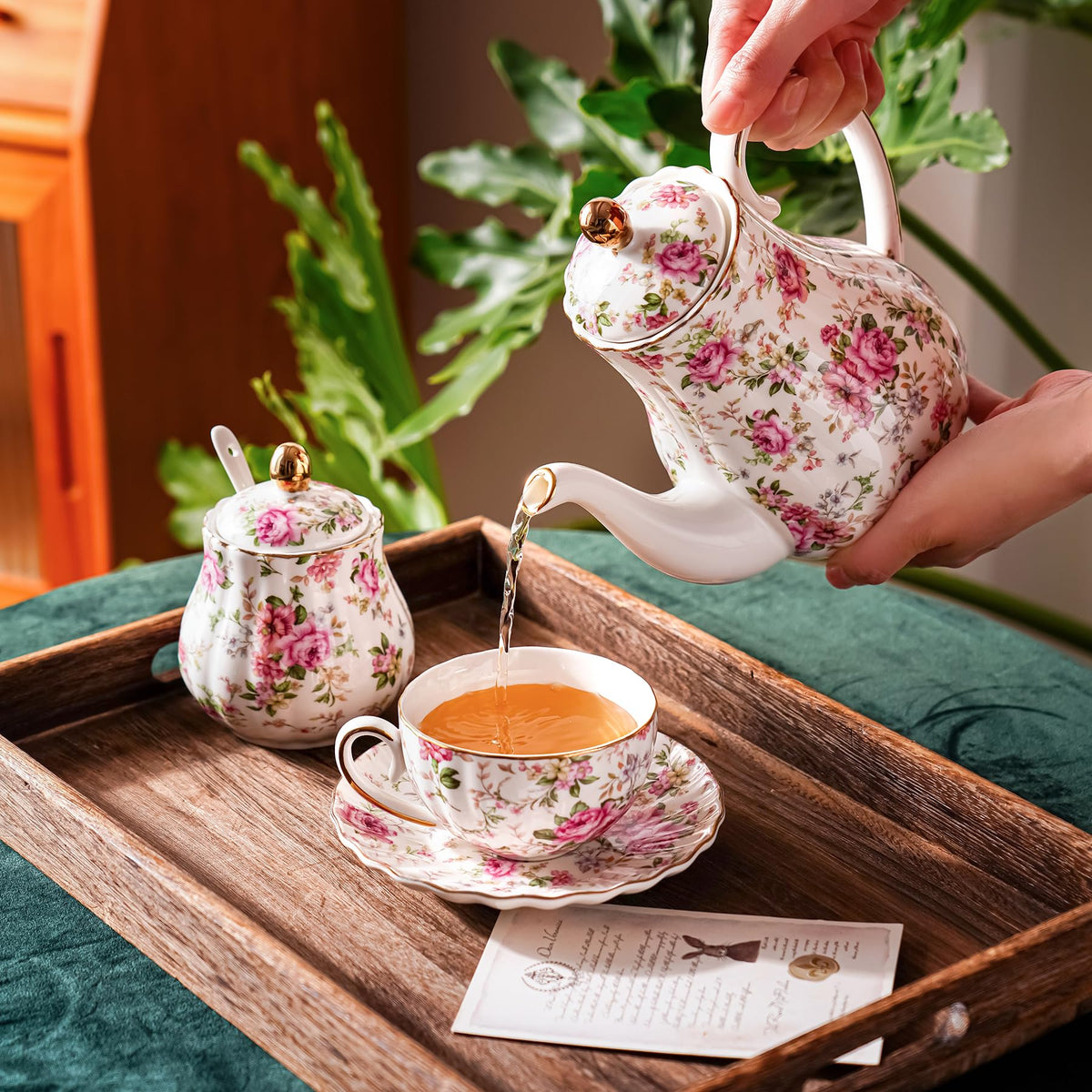 Agyiuns teapot with easy-grip handle for steady pouring