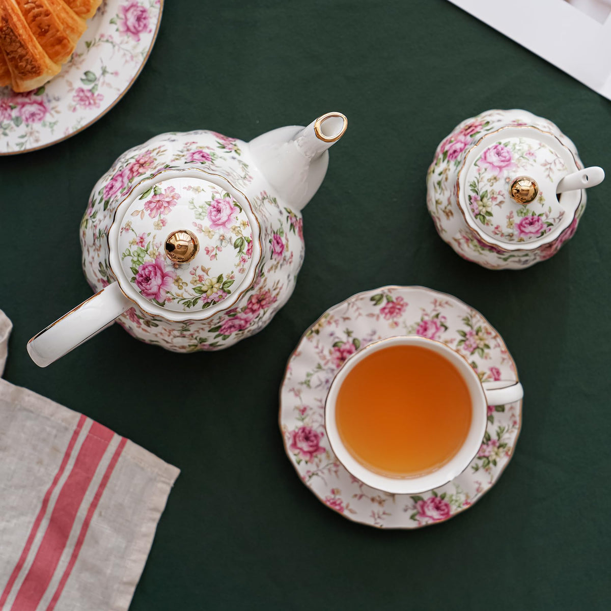 Agyiuns teapot showcased on a dining table as elegant decor