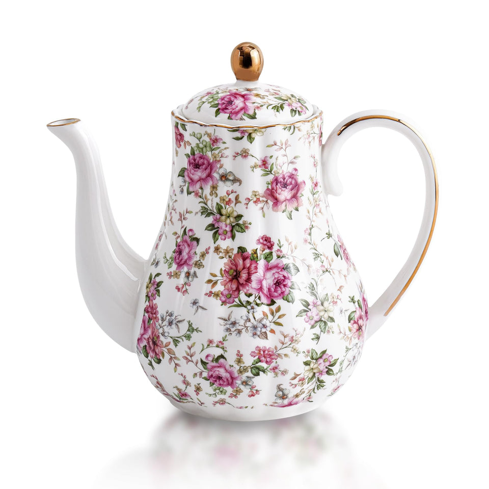 Agyiuns teapot white with flower for blooming tea sessions