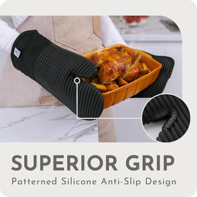 AH Artisan Home flexible silicone gloves allow dexterity while handling hot pans.