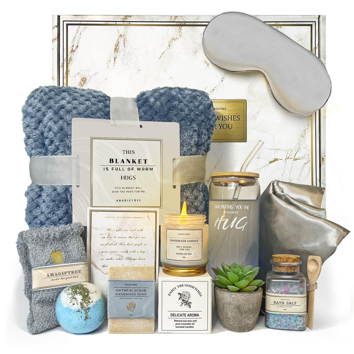 AHAGIFTREE Get Well Basket blanket for warm, comforting recovery moments