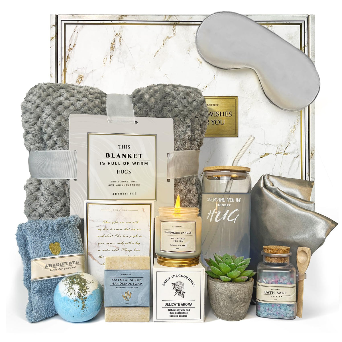 AHAGIFTREE Get Well Soon basket gray offers gentle comfort after surgery.