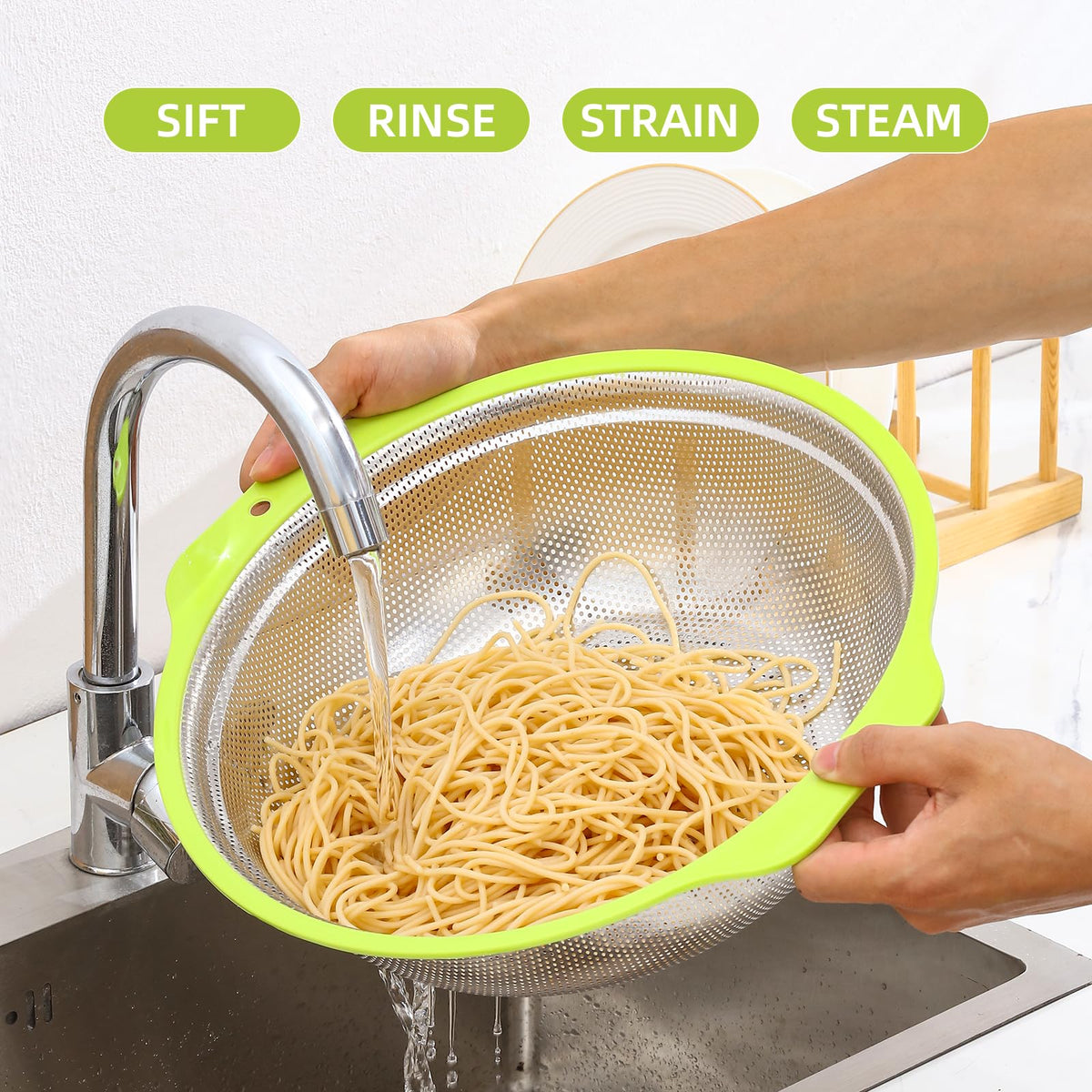 AHIABOAT rice washer bowl 2QT for compact kitchen prep.