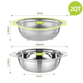 AHIABOAT stainless steel mixing bowl for thorough rinsing and mixing.