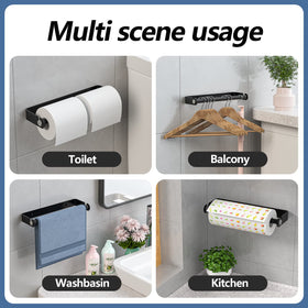 Aheucndg kitchen paper towel holder with silvery tone in use