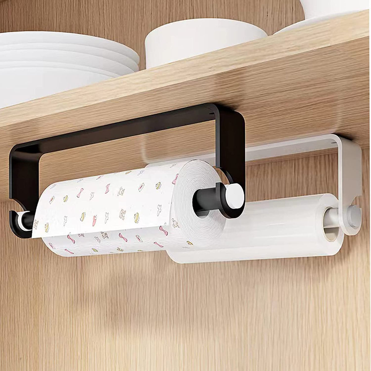 Aheucndg drill-mount paper towel holder secured to wall
