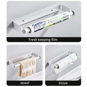 Aheucndg versatile wall or cabinet mount towel holder in place