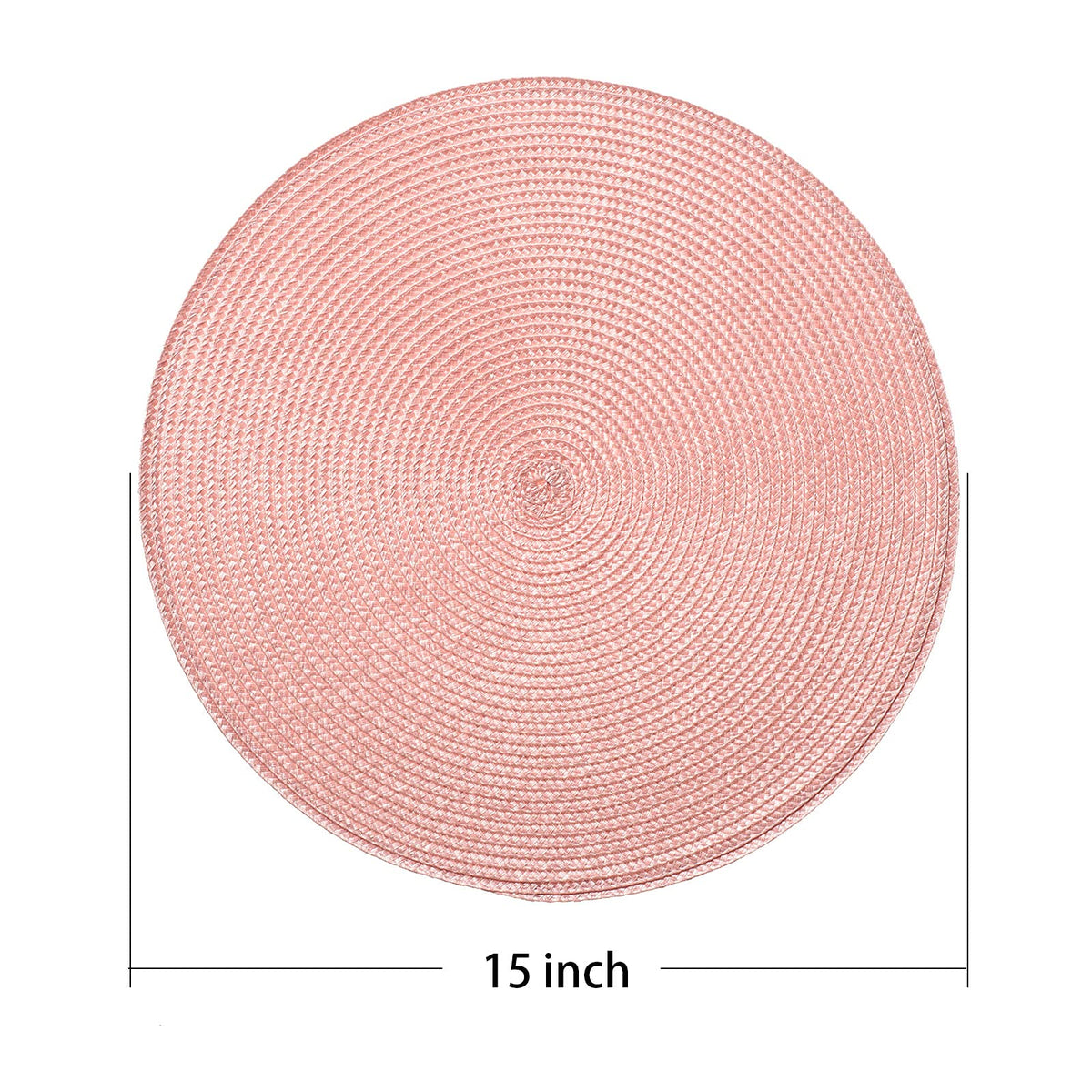 AHHFSMEI pink braided placemats close-up weave for dining