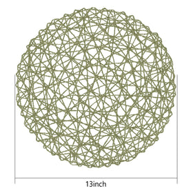 AHHFSMEI green round placemat texture enhances casual and formal table setups