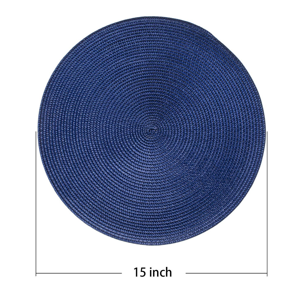 AHHFSMEI navy blue braided placemats closeup showing durable woven texture and non-slip surface