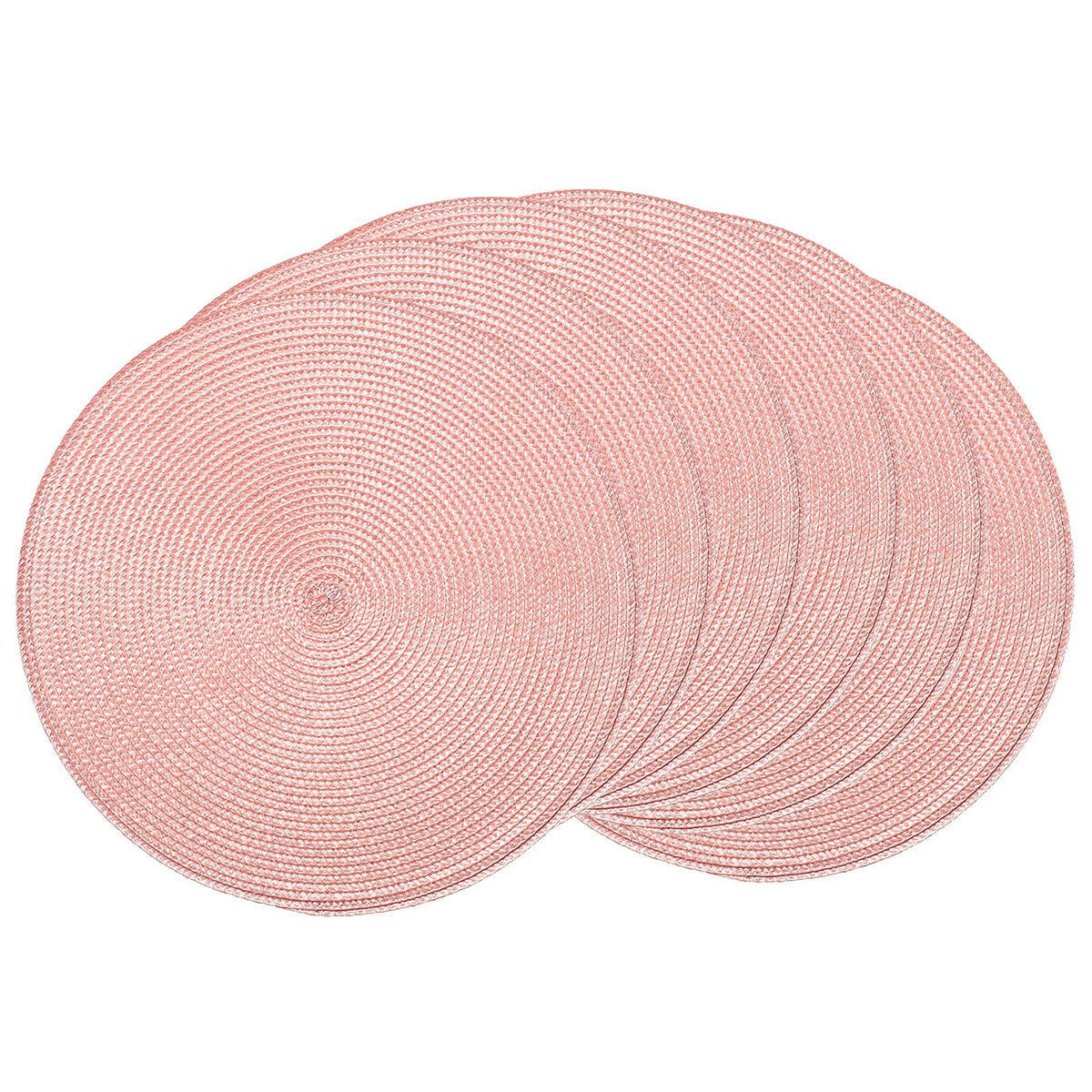 AHHFSMEI round braided placemats pink protect surfaces with stylish texture