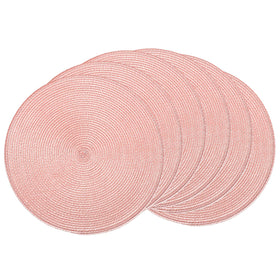 AHHFSMEI round braided placemats pink protect surfaces with stylish texture