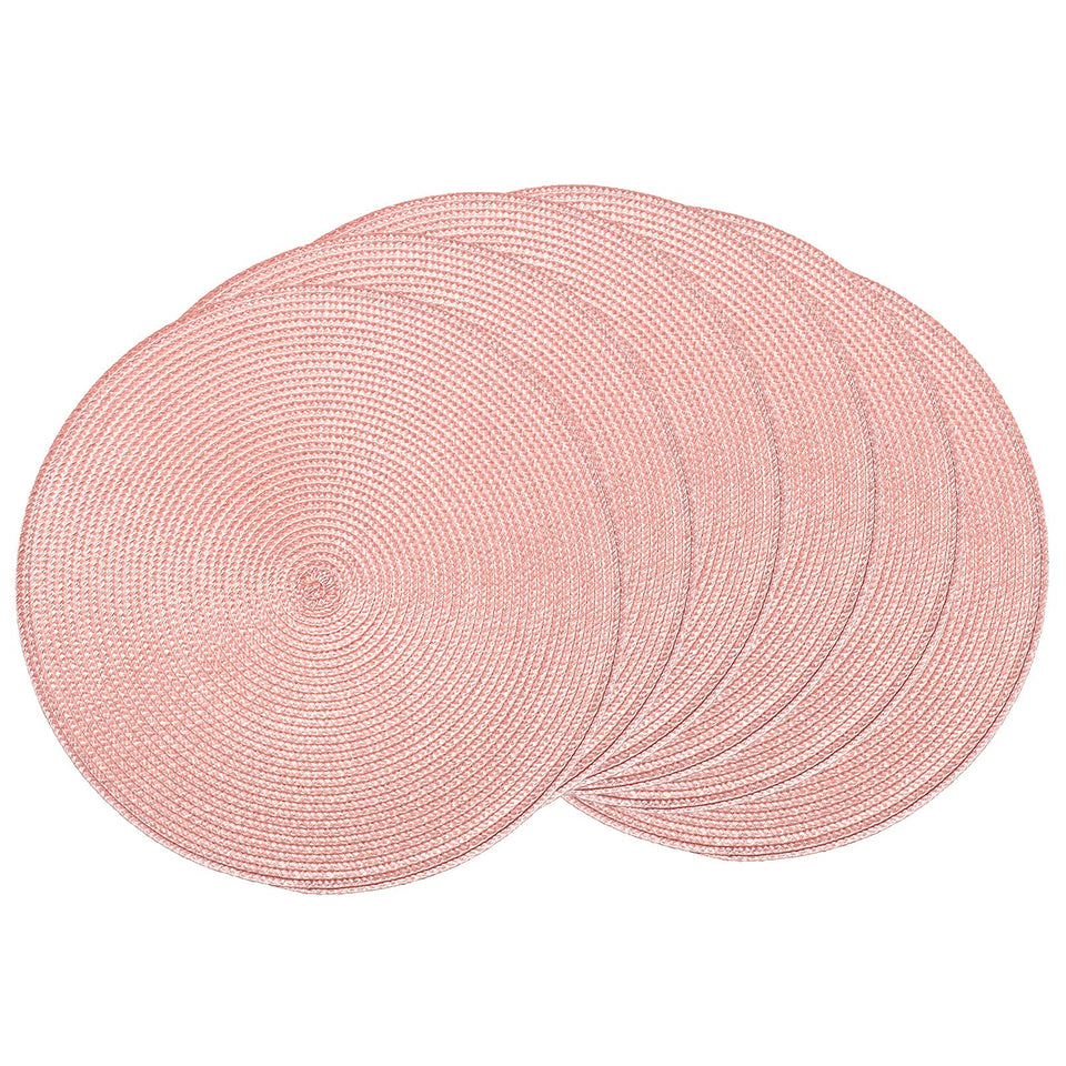 AHHFSMEI round braided placemats pink protect surfaces with stylish texture