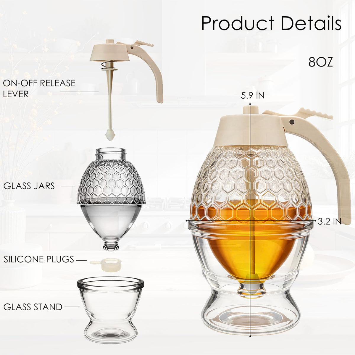 Ahhute honey dispenser BPA-free parts ensure family safety