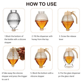 Ahhute honey dispenser gift-ready design for tea and pancakes