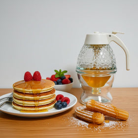 Ahhute honey dispenser press-handle pour for smooth flow