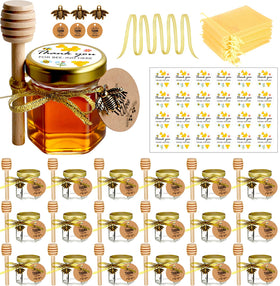 Ahhute honey jar 1.5oz with dipper for elegant party favors.