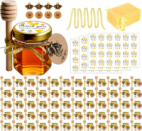 Ahhute small honey jar with dipper for charming party favors and gifts