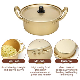 AHIER ramen pot includes spoon and chopsticks for convenient serving.