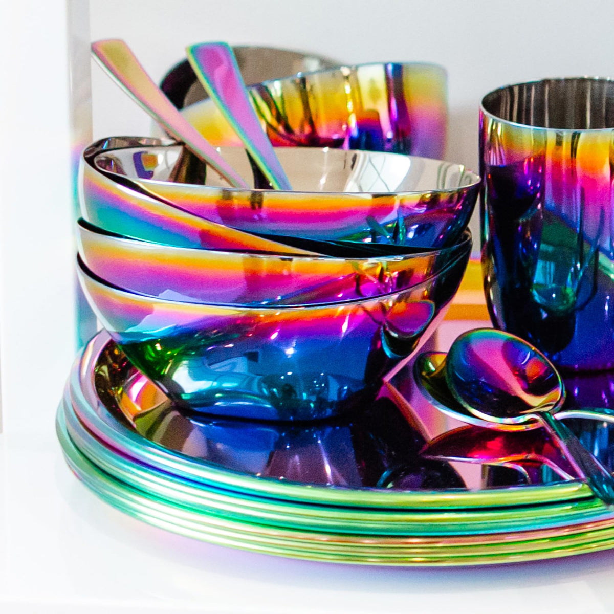 Ahimsa rainbow bowls dishwasher-safe for easy cleanup after meals.