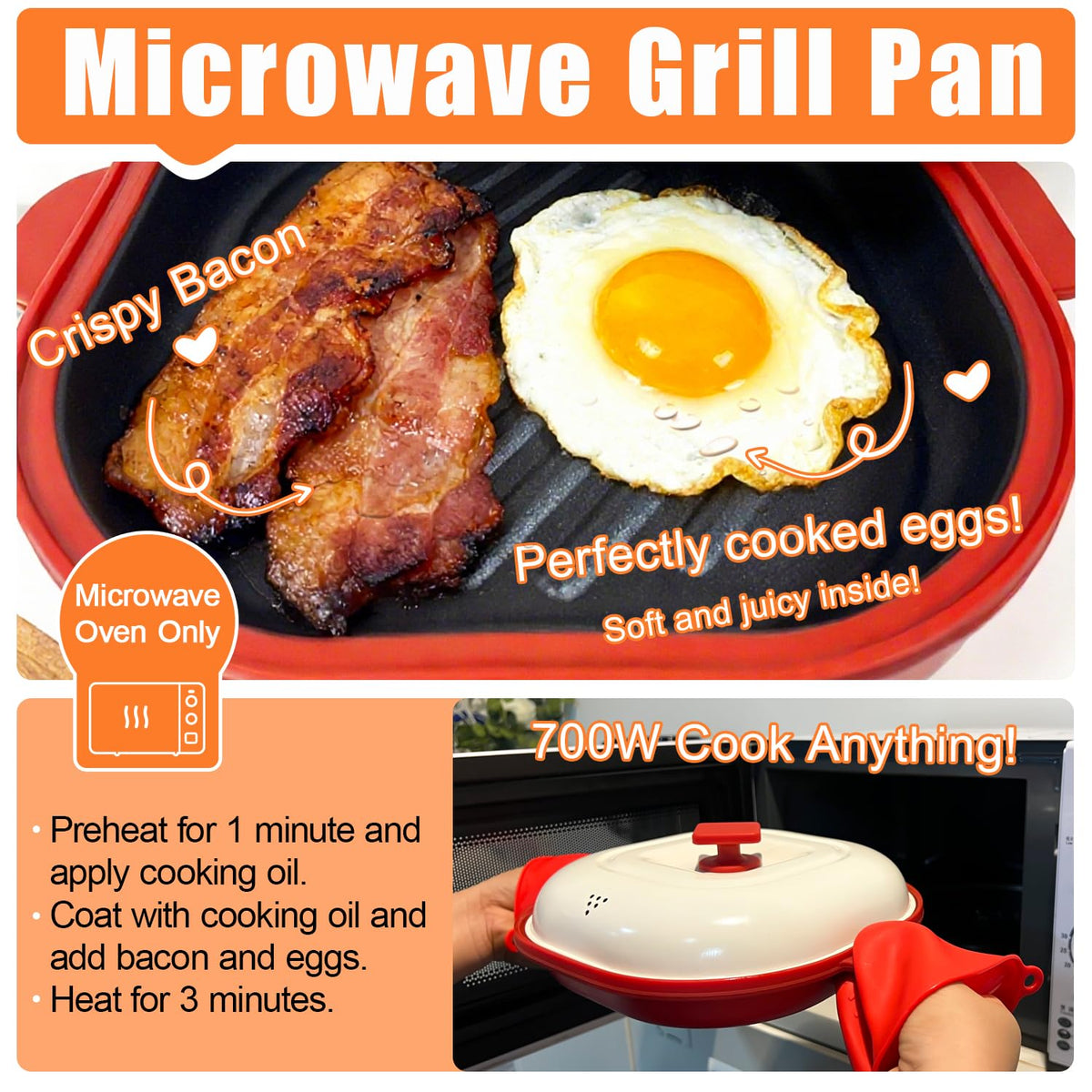 AHJ fast crisping microwave cook shows versatile micro-cooking capabilities.