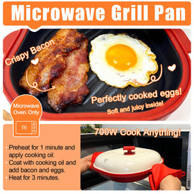 AHJ fast crisping microwave cook shows versatile micro-cooking capabilities.
